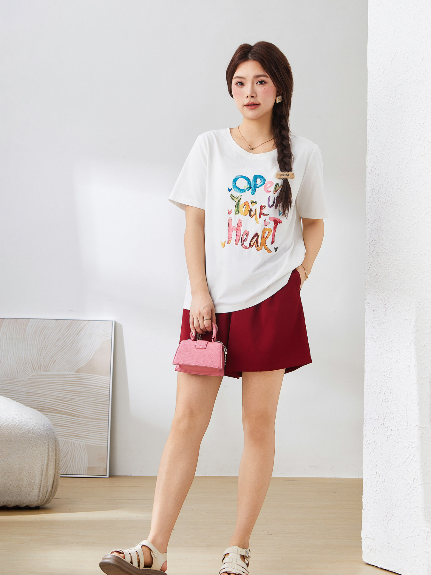 Casual letter print T-shirt EXZ3063