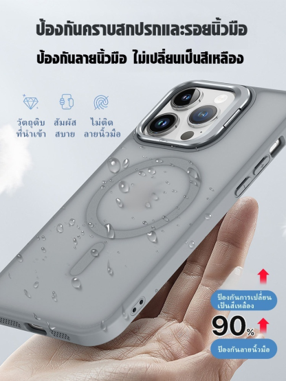 เคสโทรศัพท์พร้อมขาตั้งเลนส์โลหะพื้นผิวด้านละเอียด
