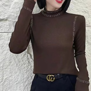 【รุ่นใหม่ฤดูใบไม้ร่วง】เสื้อแคชเมียร์ประดับเพชรเรียบหรูสำหรับคุณแม่