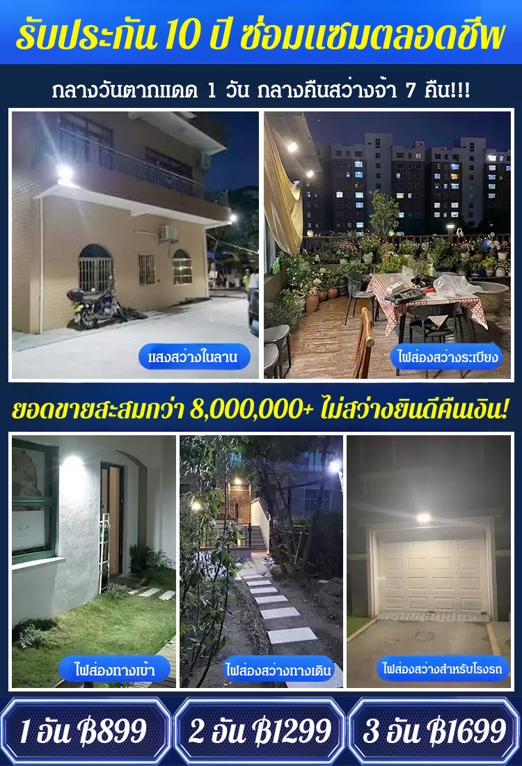 ไฟ LED พลังงานแสงอาทิตย์เหนี่ยวนำกลางแจ้ง