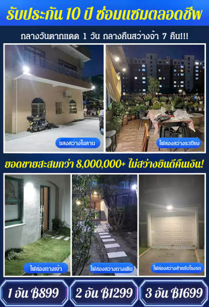 ไฟ LED พลังงานแสงอาทิตย์เหนี่ยวนำกลางแจ้ง