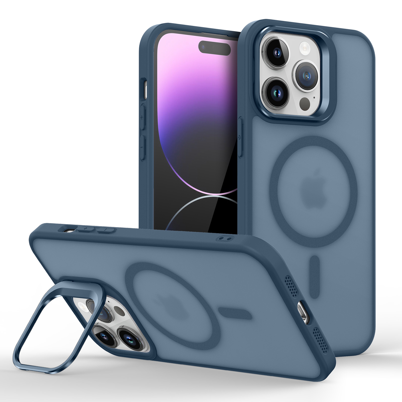 เคสโทรศัพท์พร้อมขาตั้งเลนส์โลหะพื้นผิวด้านละเอียด