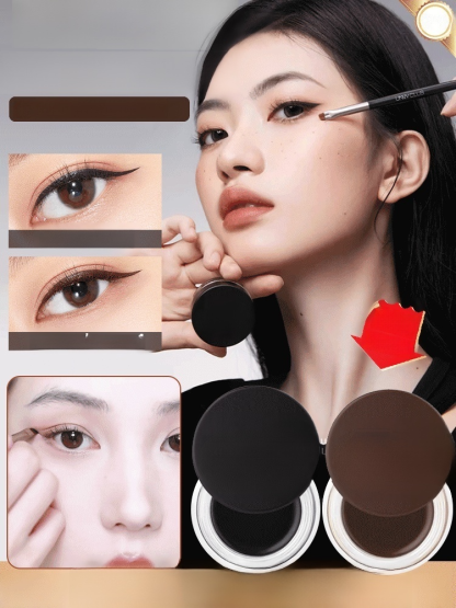 【แพ็ค 2 สี】อายไลเนอร์เนื้อเจลติดทนนานไม่เลอะ