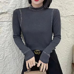 【รุ่นใหม่ฤดูใบไม้ร่วง】เสื้อแคชเมียร์ประดับเพชรเรียบหรูสำหรับคุณแม่
