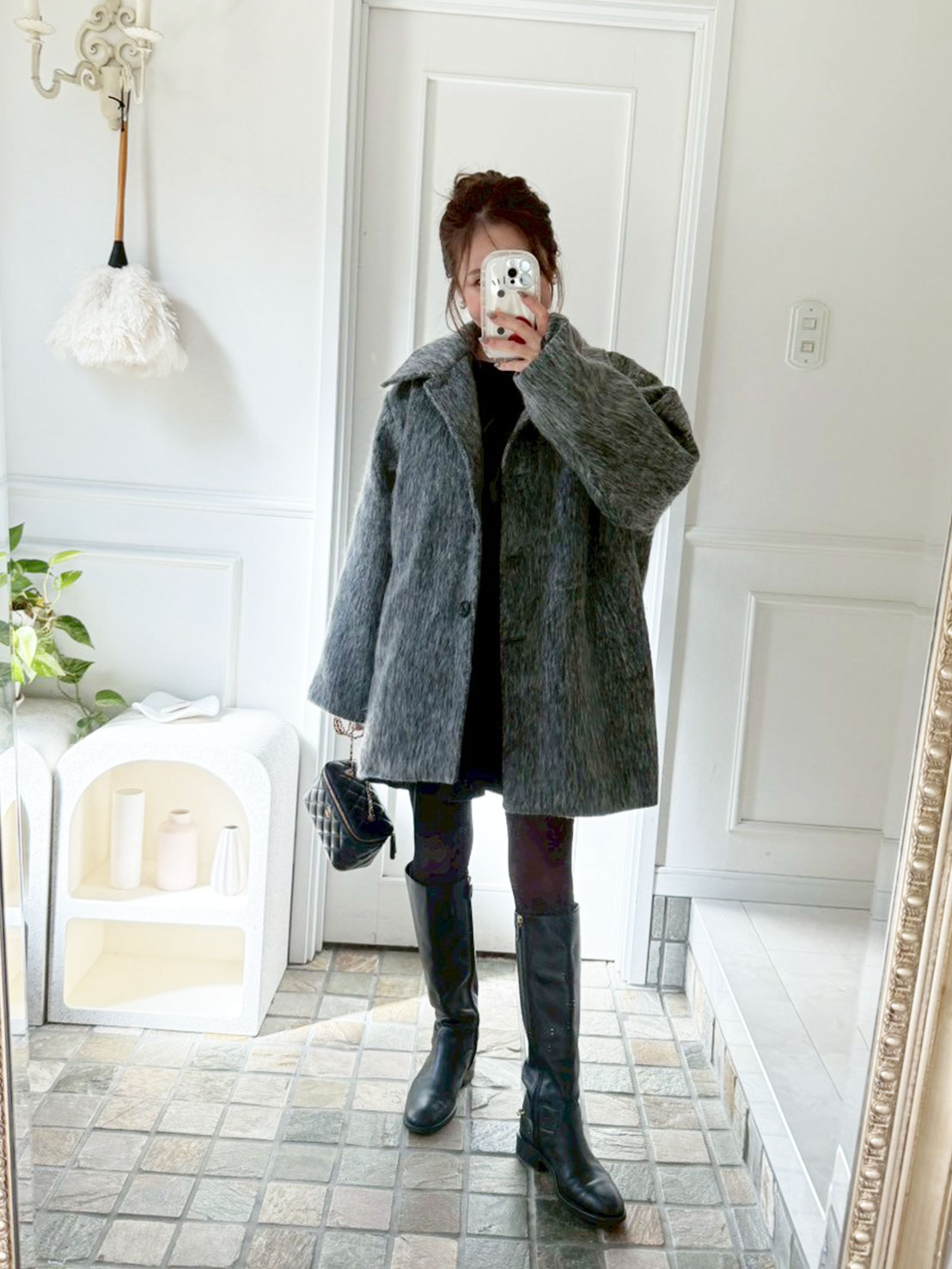 シャギーAライン2wayコート(sd74823)