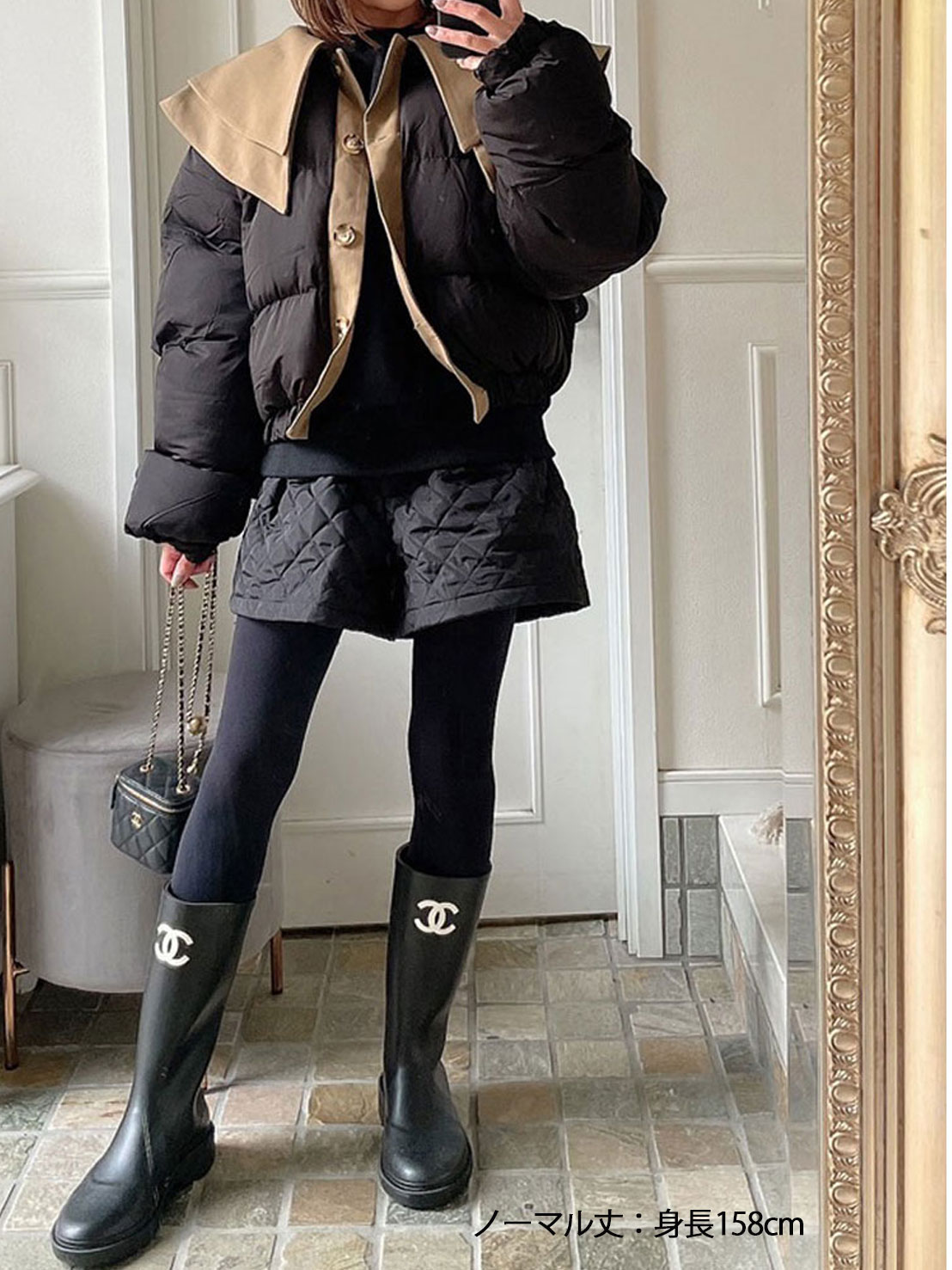 ふんわり形状記憶 美脚見せキルティングパンツ(aj028)