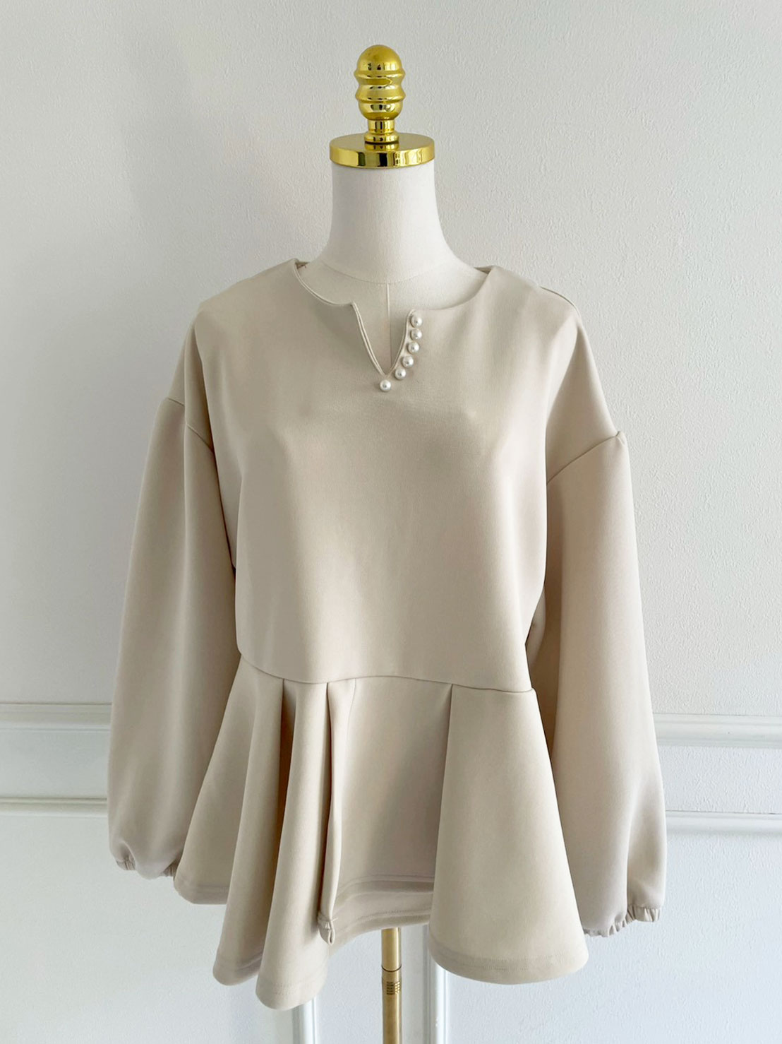 パールネック ボンディングぽわんトップス(sd6130)