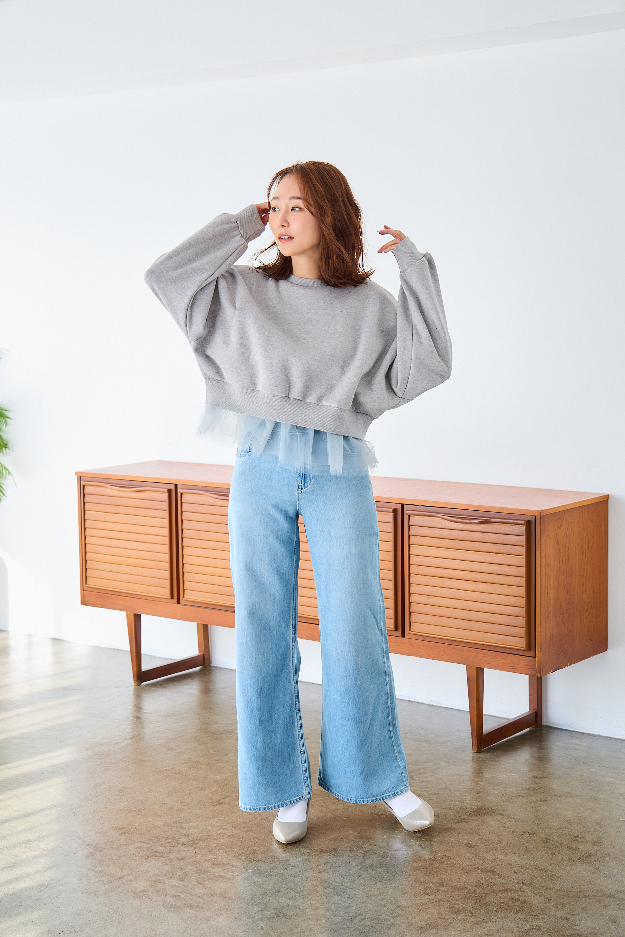 【saya×Myuコラボ】裾チュールドルマンスウェット(myu1207)
