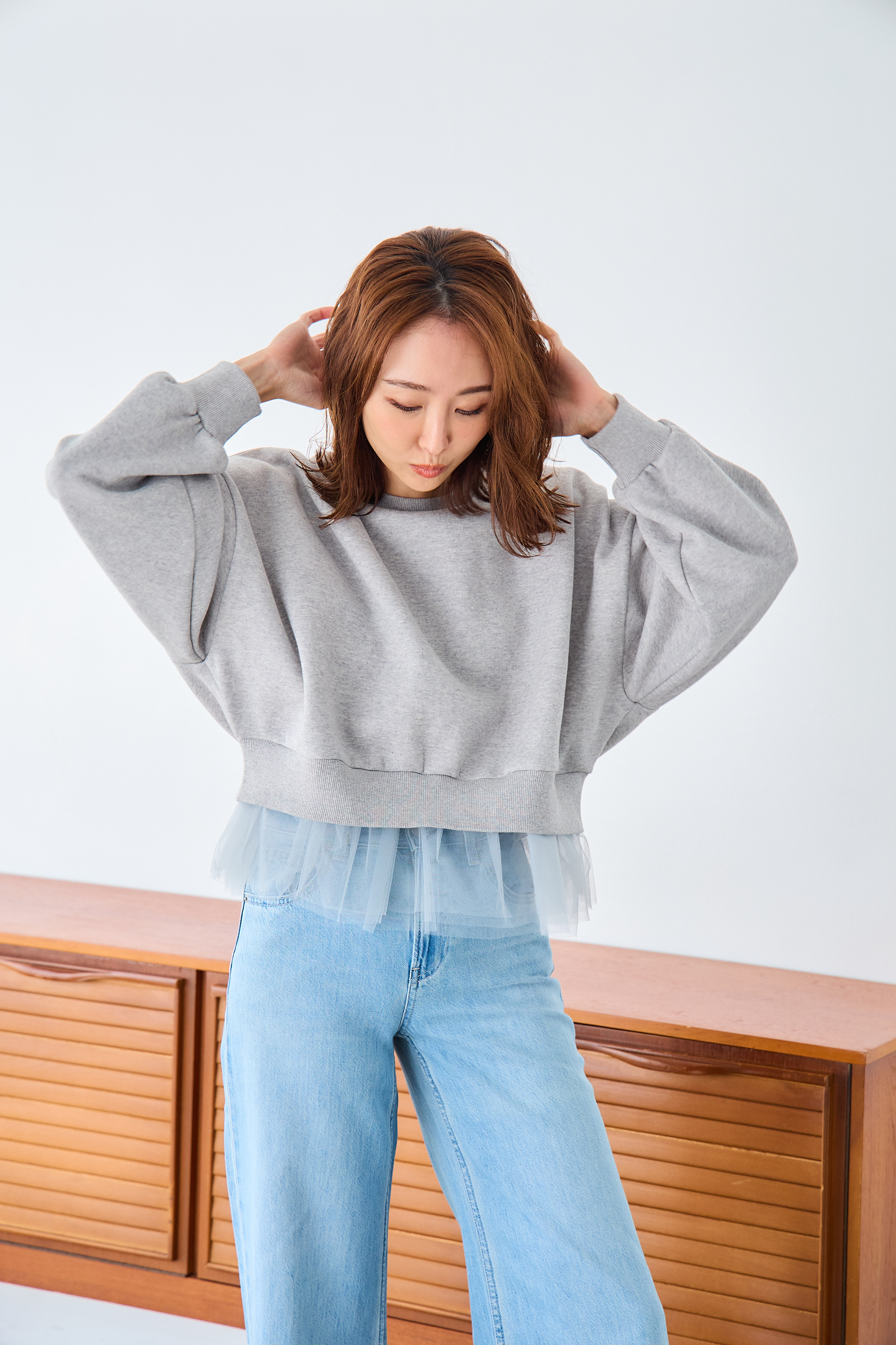 【saya×Myuコラボ】裾チュールドルマンスウェット(myu1207)