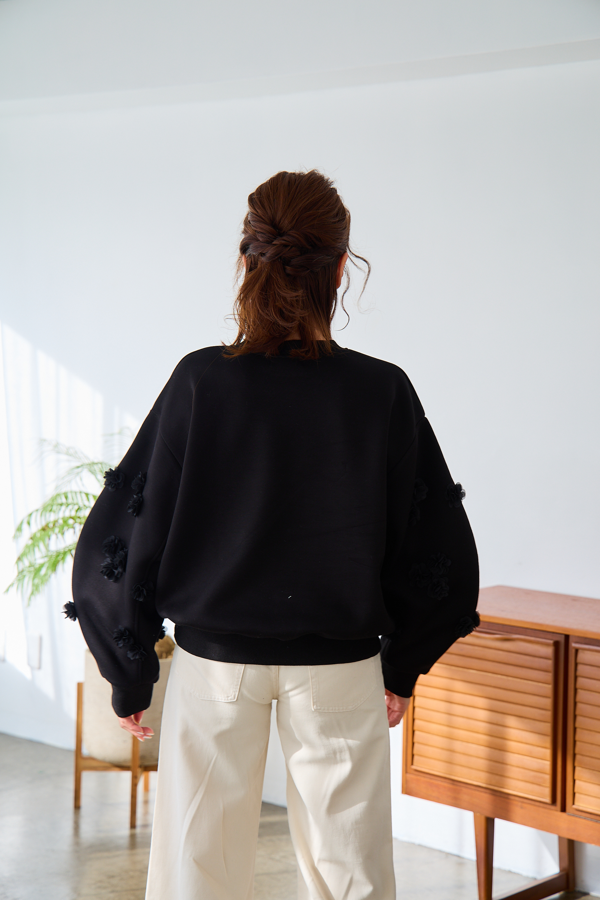 @m_i_mm_a×Myuコラボ【カーブスリーブプルオーバー(kbm599フラワー)】メール便OK