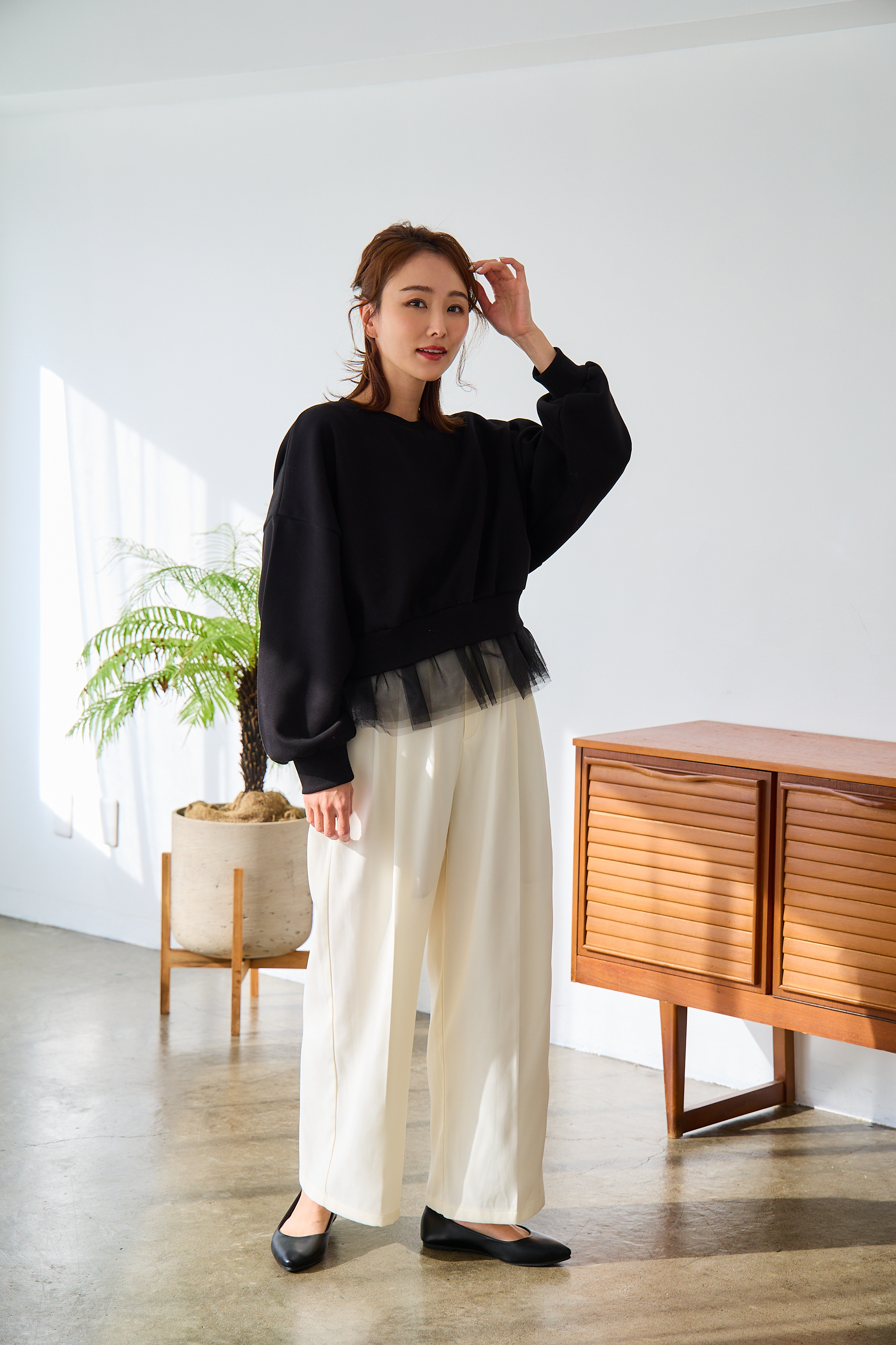 【saya×Myuコラボ】裾チュールドルマンスウェット(myu1207)