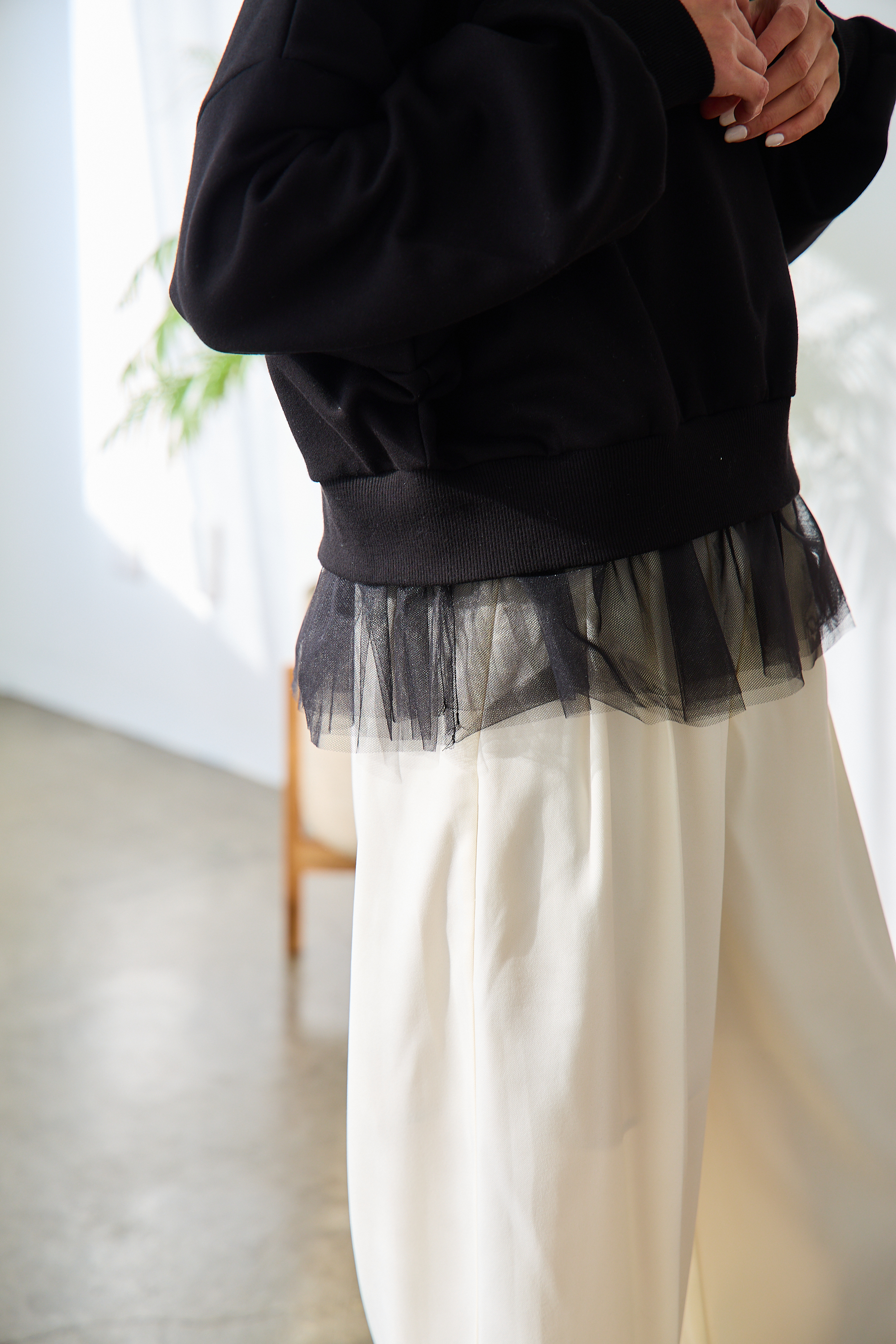 【saya×Myuコラボ】裾チュールドルマンスウェット(myu1207)