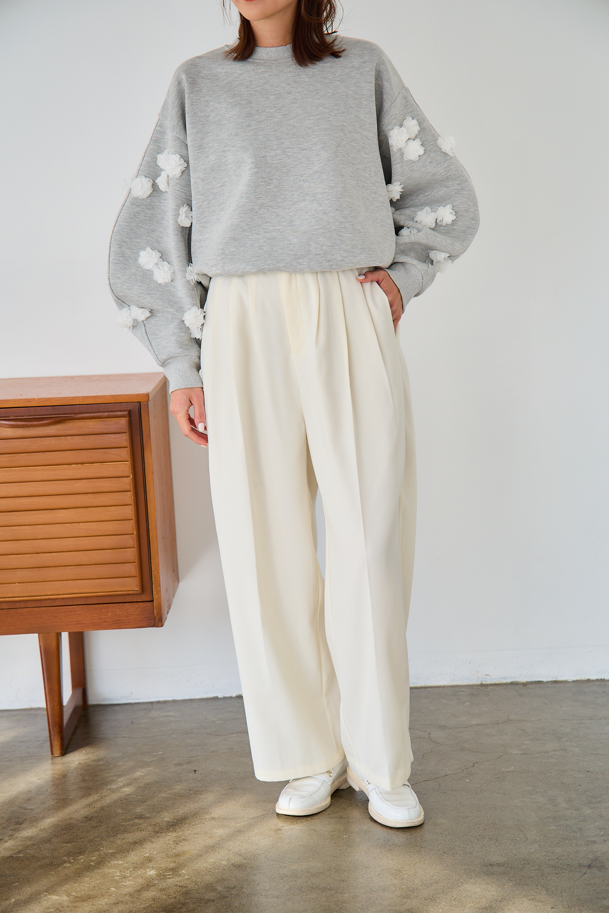 mako×Myuコラボ【さらっと素材♪美脚ワイドタックパンツ(kbm602)】メール便OK