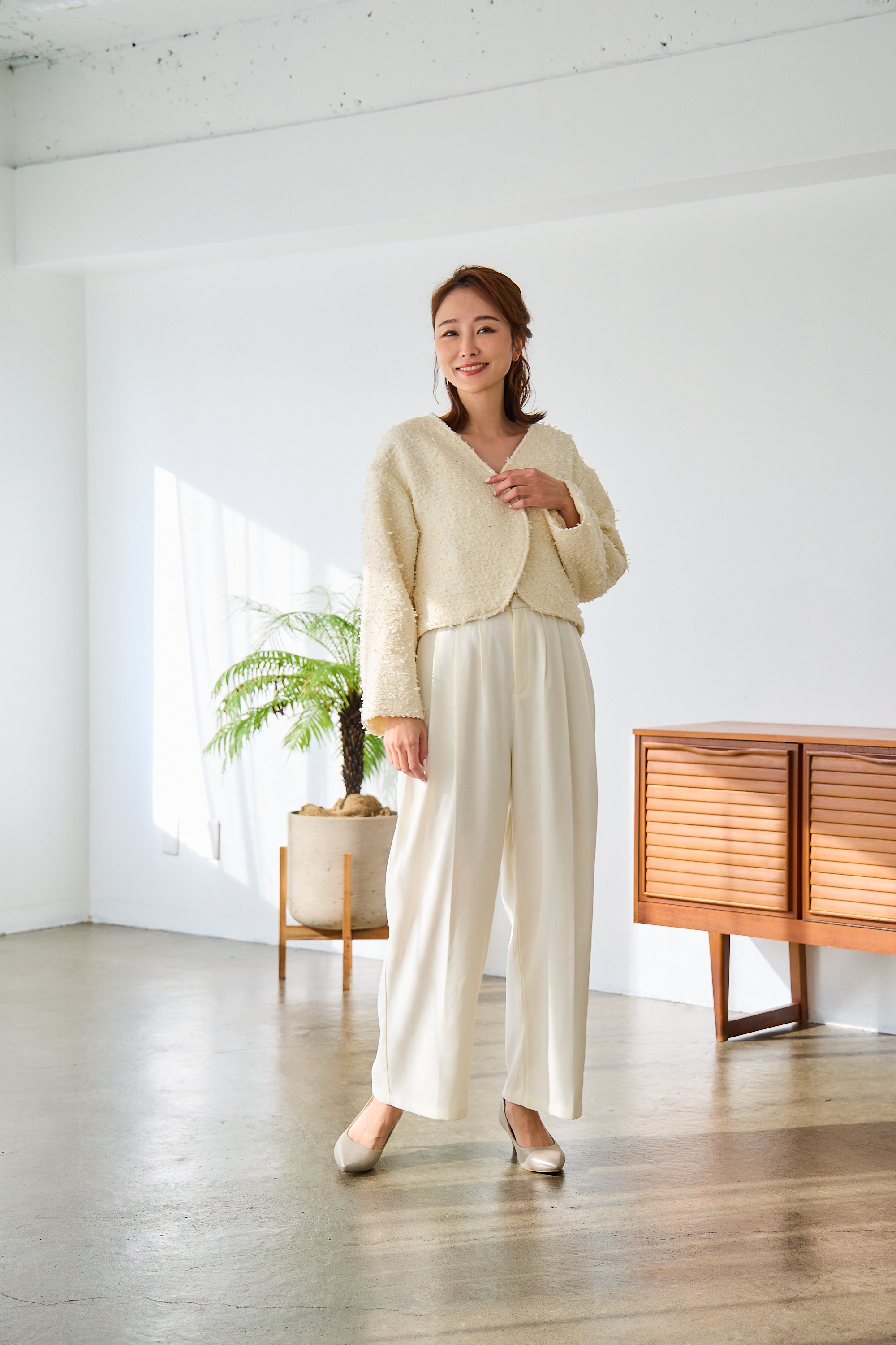 mako×Myuコラボ【さらっと素材♪美脚ワイドタックパンツ(kbm602)】メール便OK