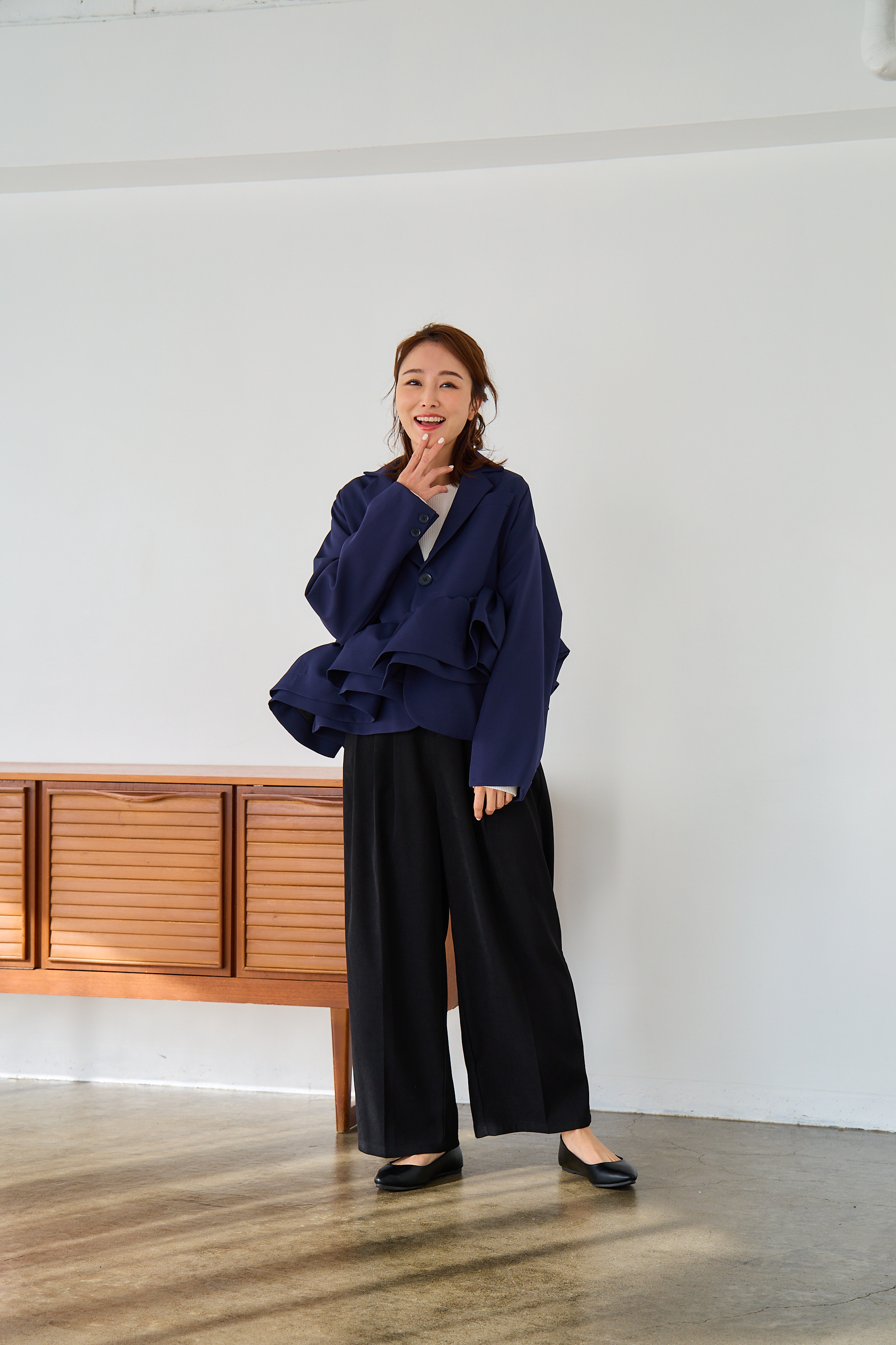 mako×Myuコラボ【さらっと素材♪美脚ワイドタックパンツ(kbm602)】メール便OK