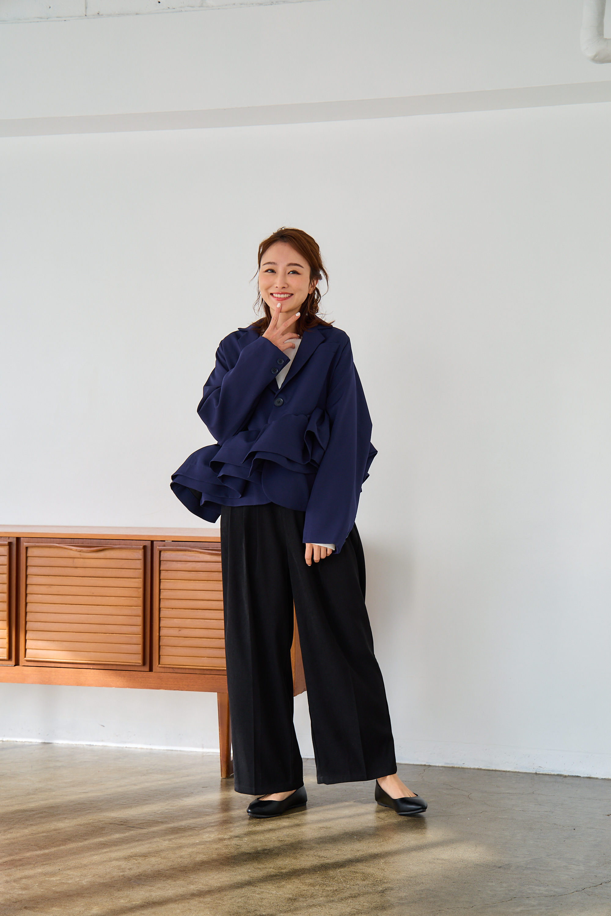 mako×Myuコラボ【さらっと素材♪美脚ワイドタックパンツ(kbm602)】メール便OK