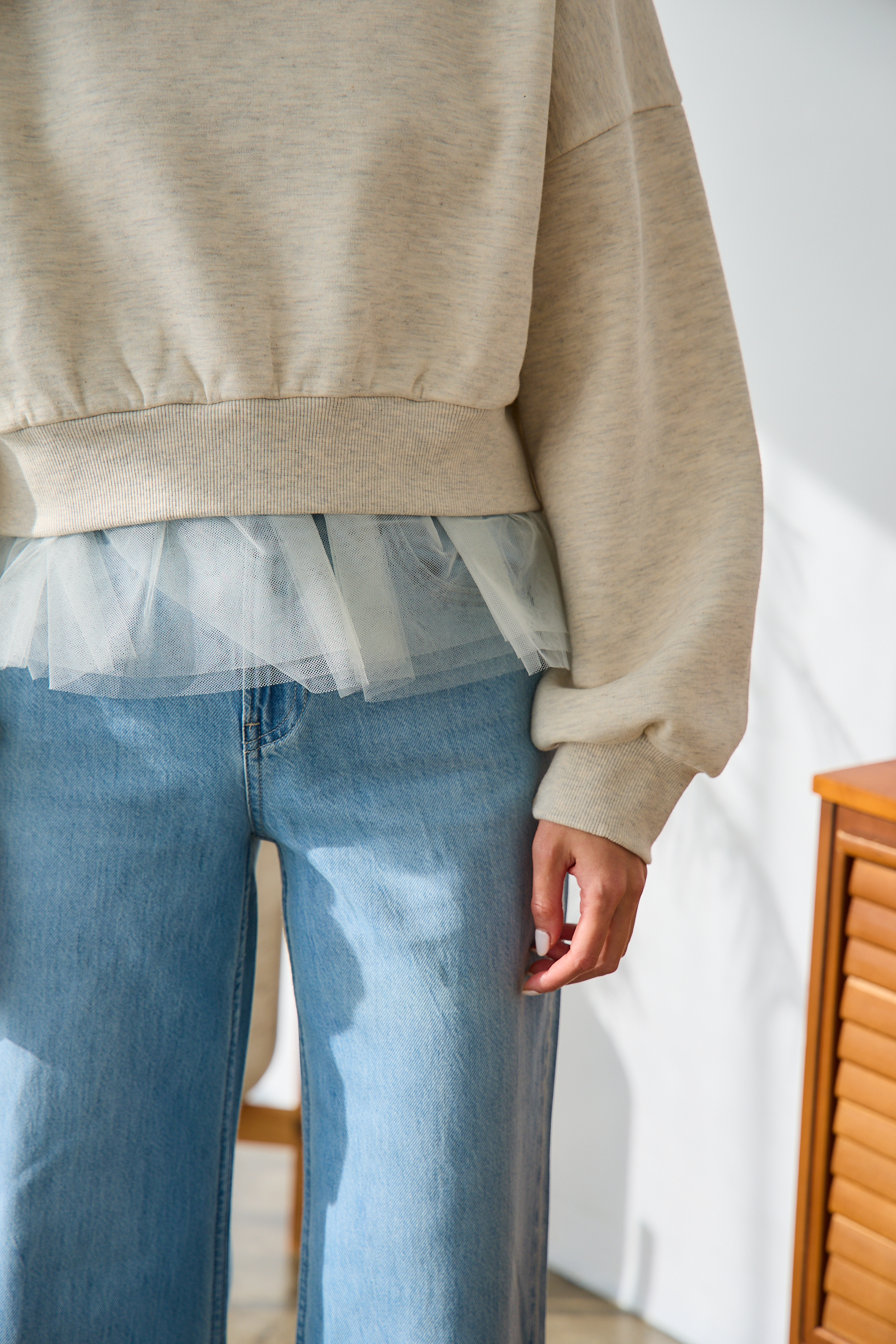 【saya×Myuコラボ】裾チュールドルマンスウェット(myu1207)