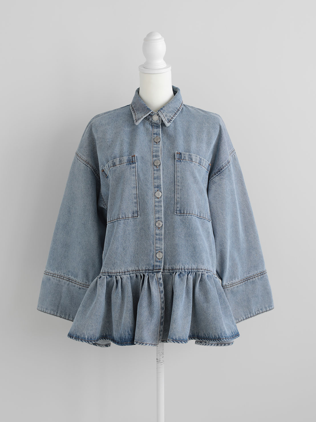 FRILL OCER DENIM SHIRT(im002)