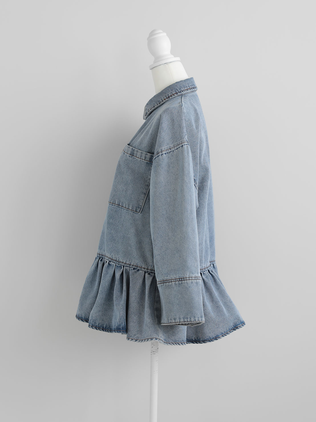 FRILL OCER DENIM SHIRT(im002)