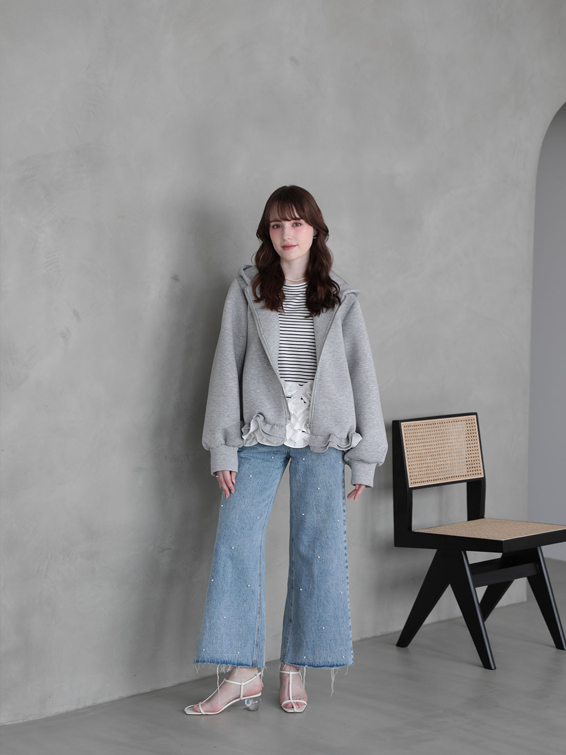 ボンディングフリルパーカー(aj029)TH