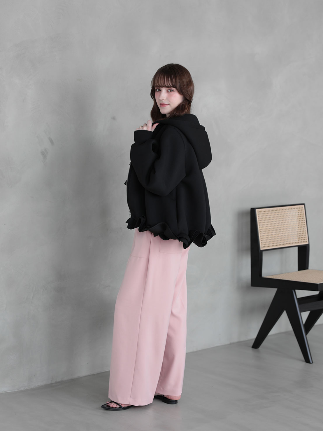 ボンディングフリルパーカー(aj029)TH