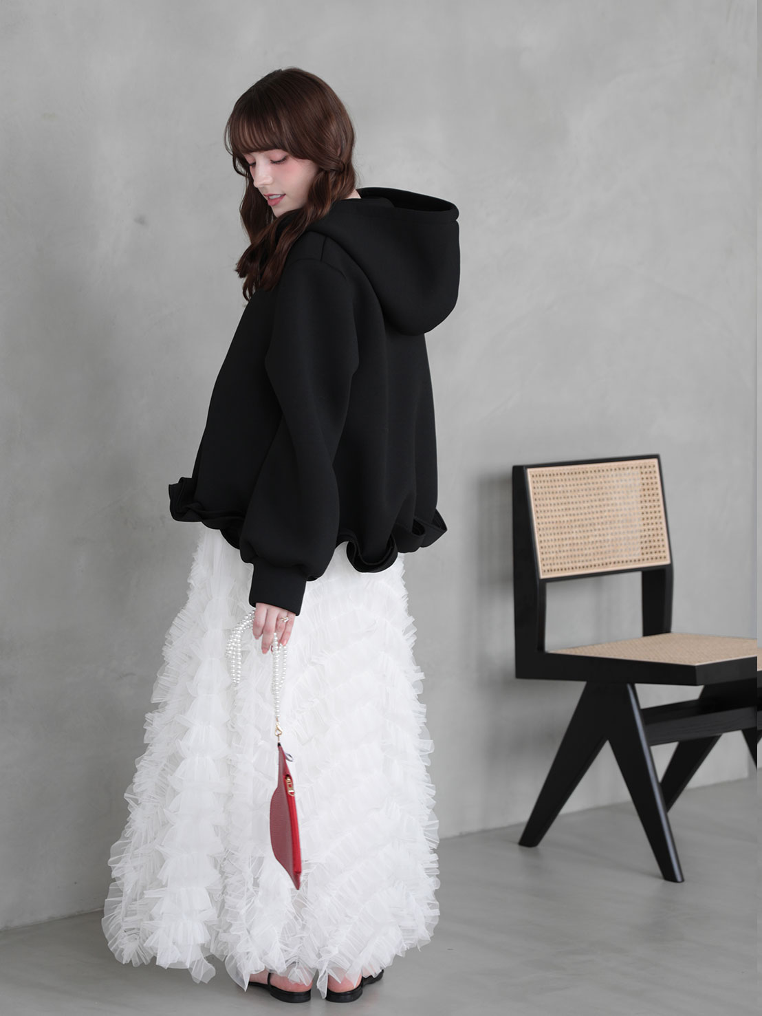 ボンディングフリルパーカー(aj029)TH