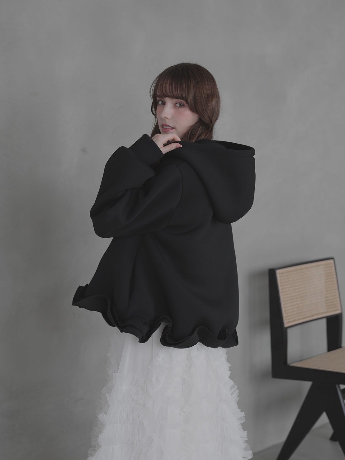 ボンディングフリルパーカー(aj029)TH