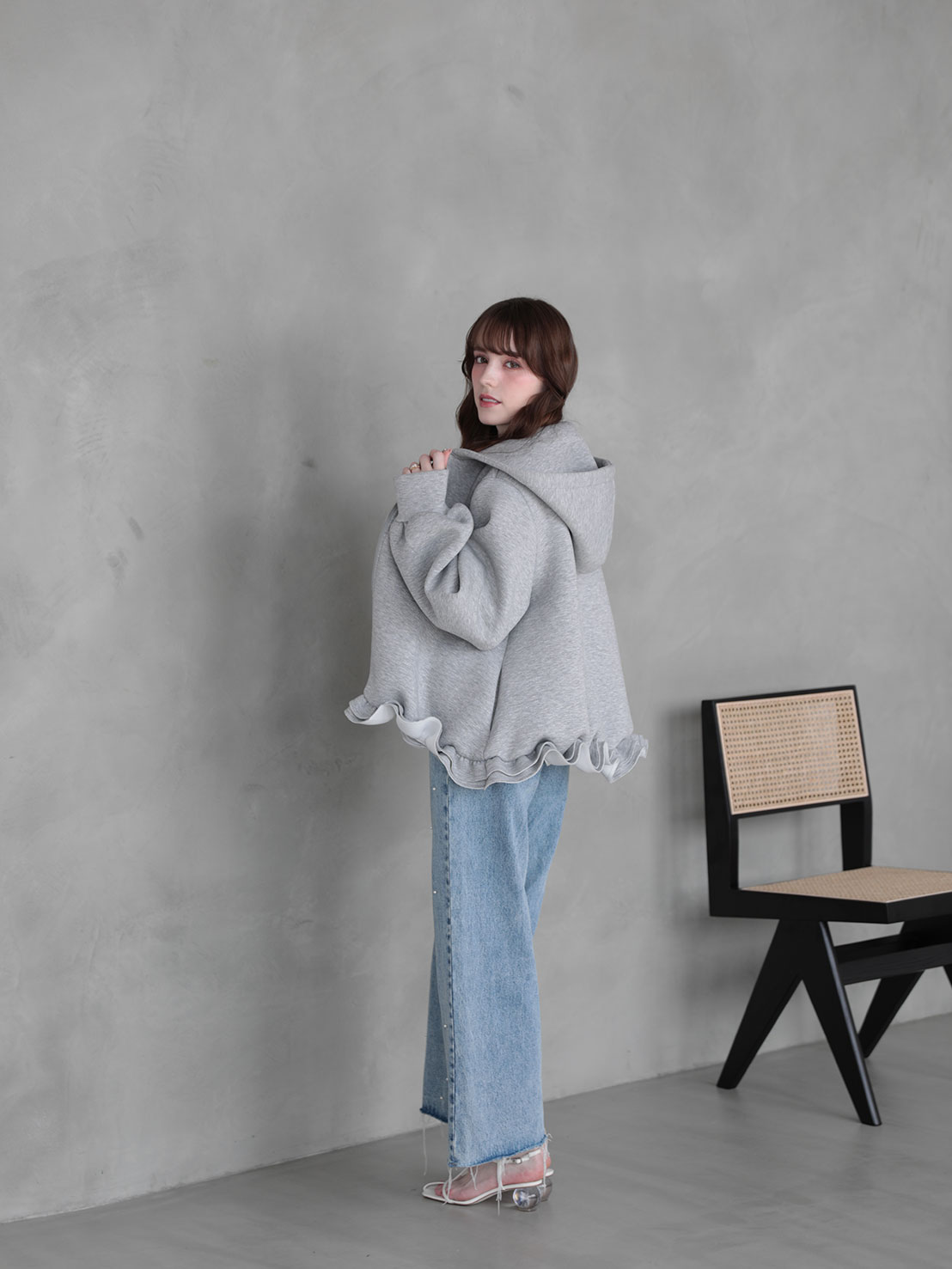 ボンディングフリルパーカー(aj029)TH