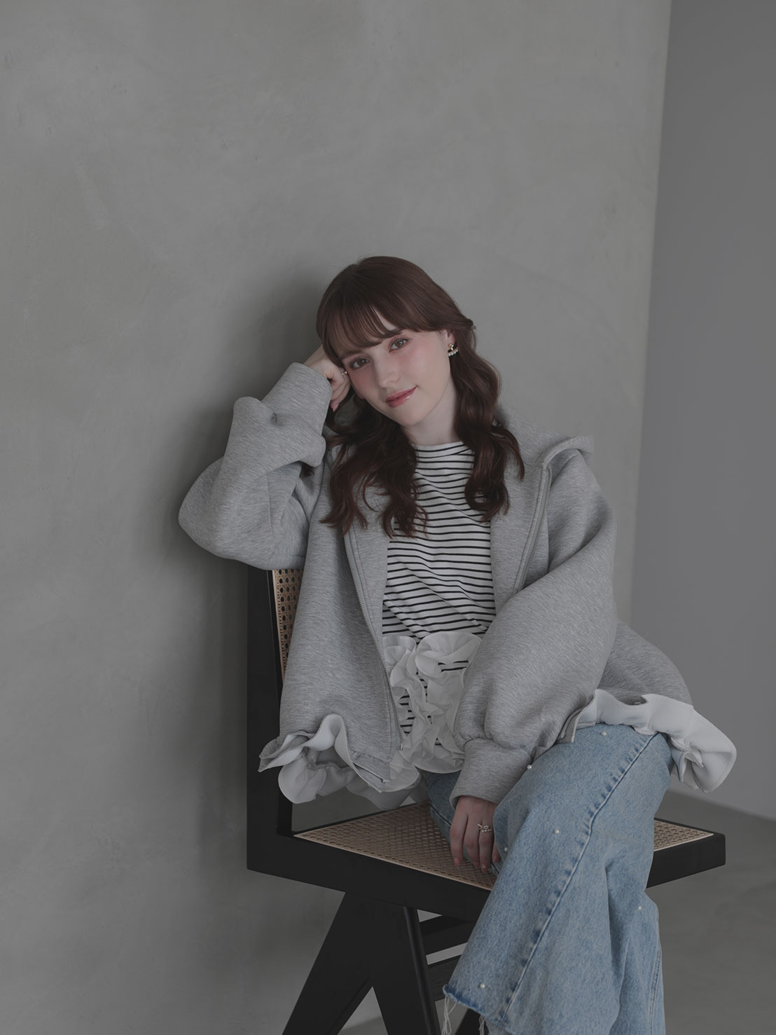 ボンディングフリルパーカー(aj029)TH