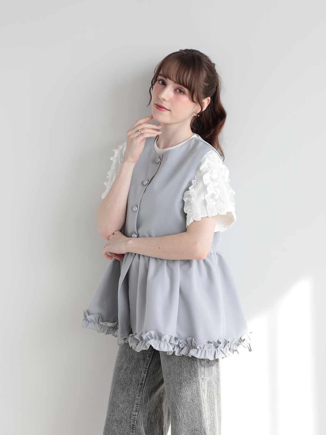 ヘムフリル切替ジレTOPS(sd9040)