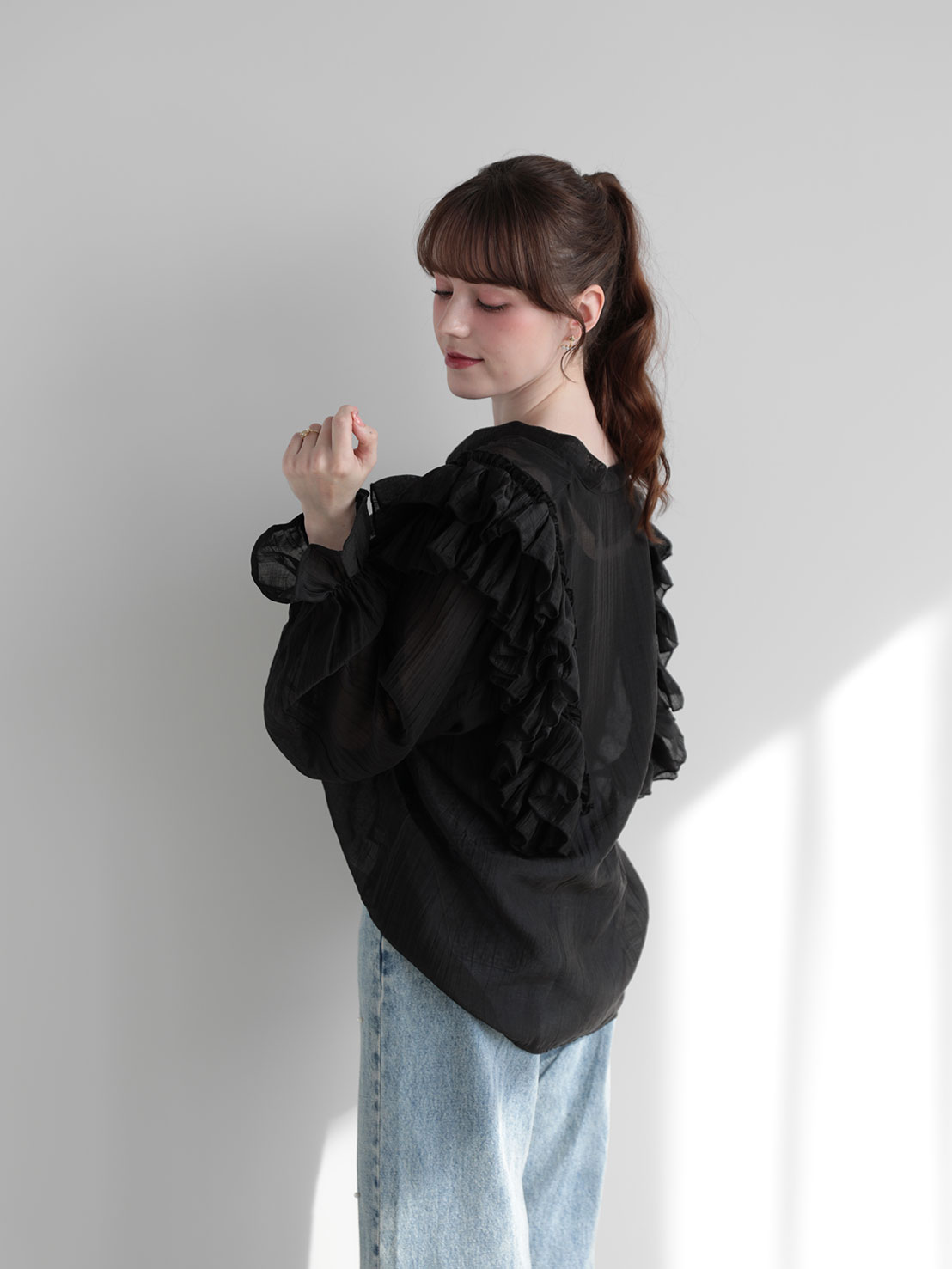 フリルリボン クラシカルブラウス(sd4630)