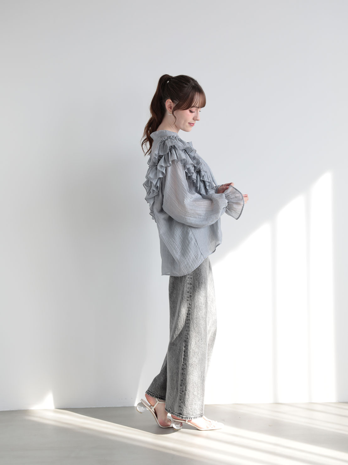 フリルリボン クラシカルブラウス(sd4630)