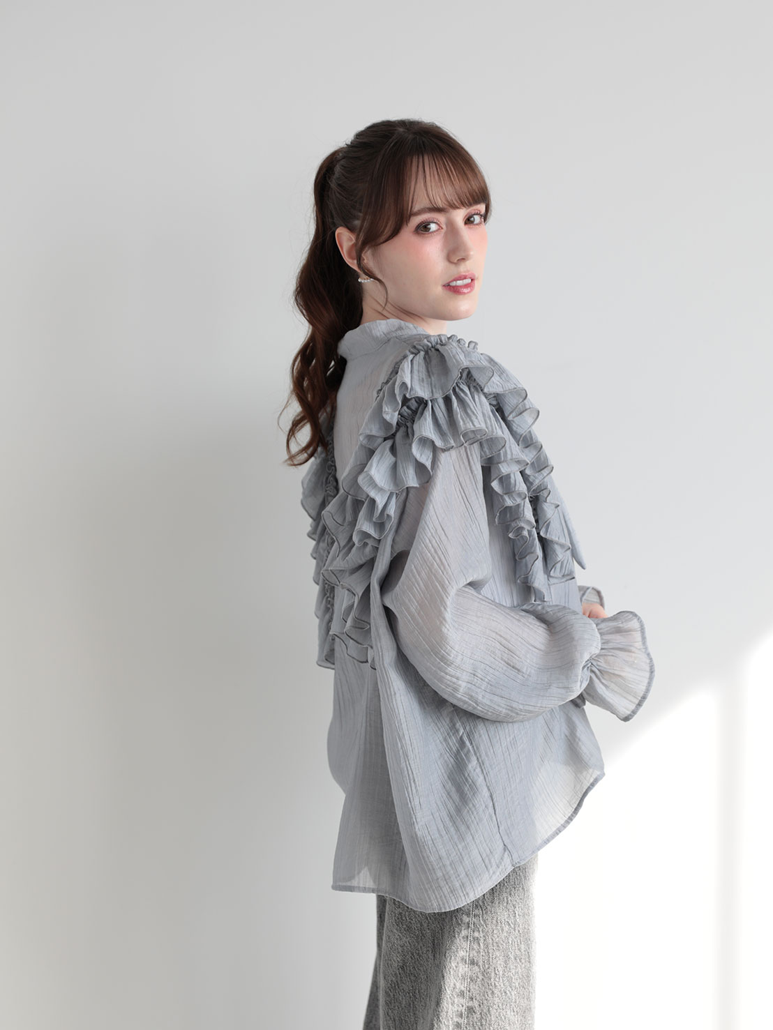 フリルリボン クラシカルブラウス(sd4630)