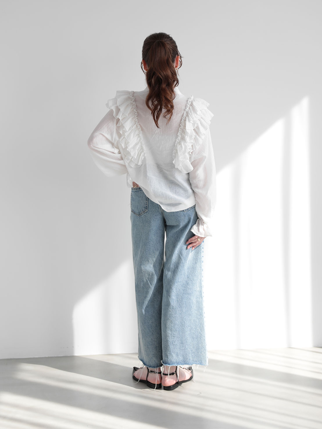 フリルリボン クラシカルブラウス(sd4630)