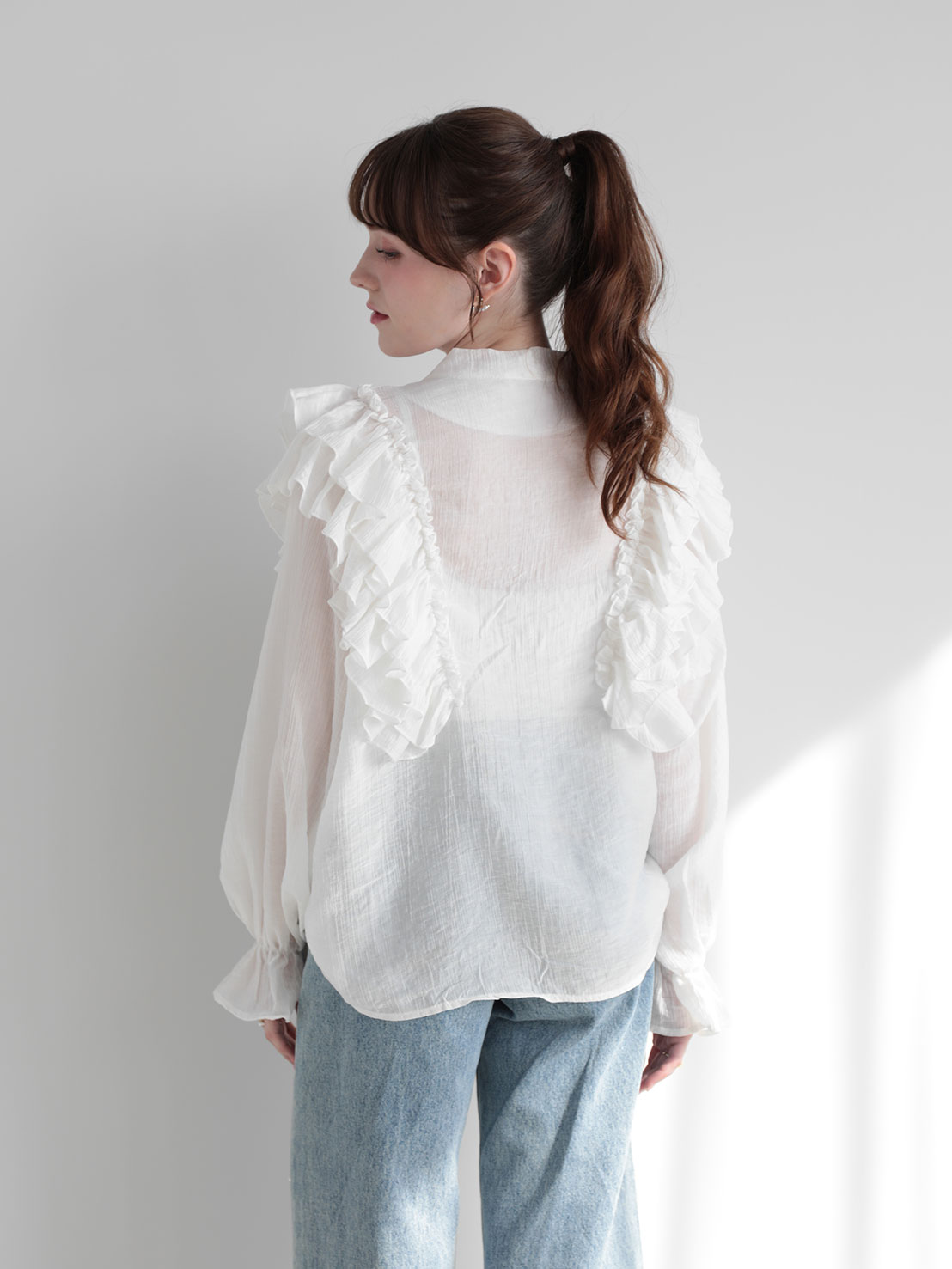 フリルリボン クラシカルブラウス(sd4630)