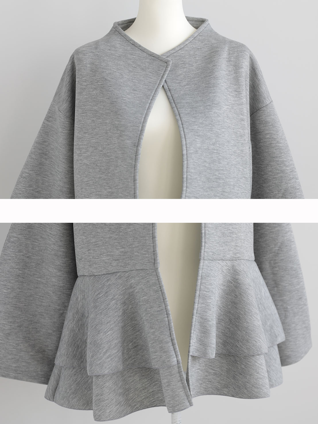 ダブルフリル ニュアンスルーズカーディガン(ma22)