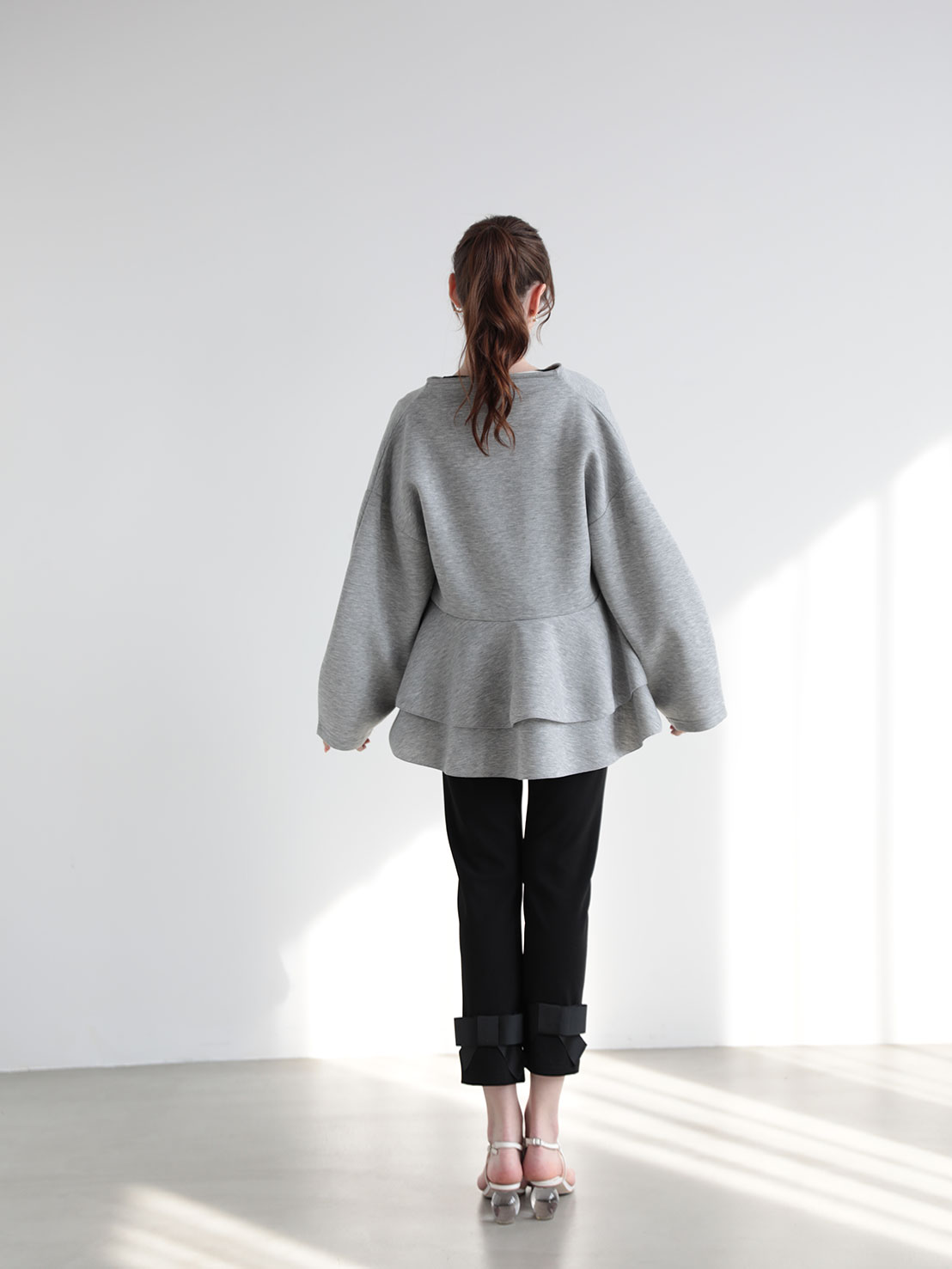 ダブルフリル ニュアンスルーズカーディガン(ma22)