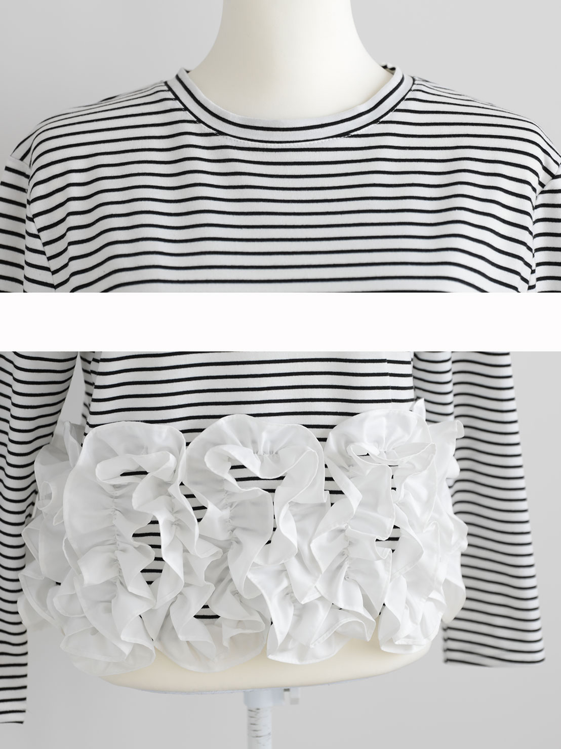 HOIPフリル ボーダーTシャツ(aj050)