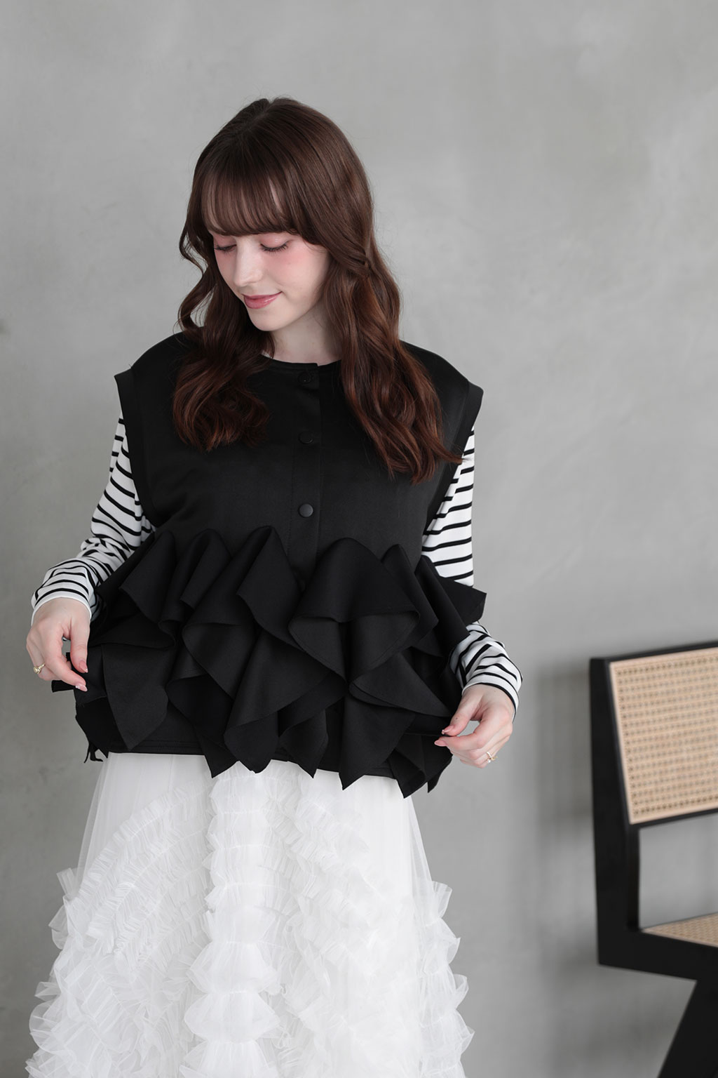 ボンディングフリルジレ(im994)