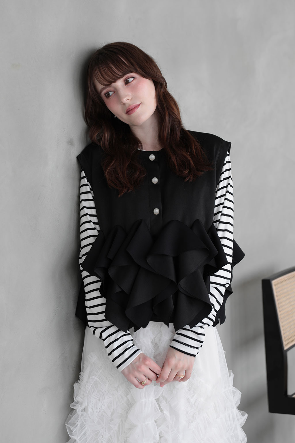 ボンディングフリルジレ(im994)