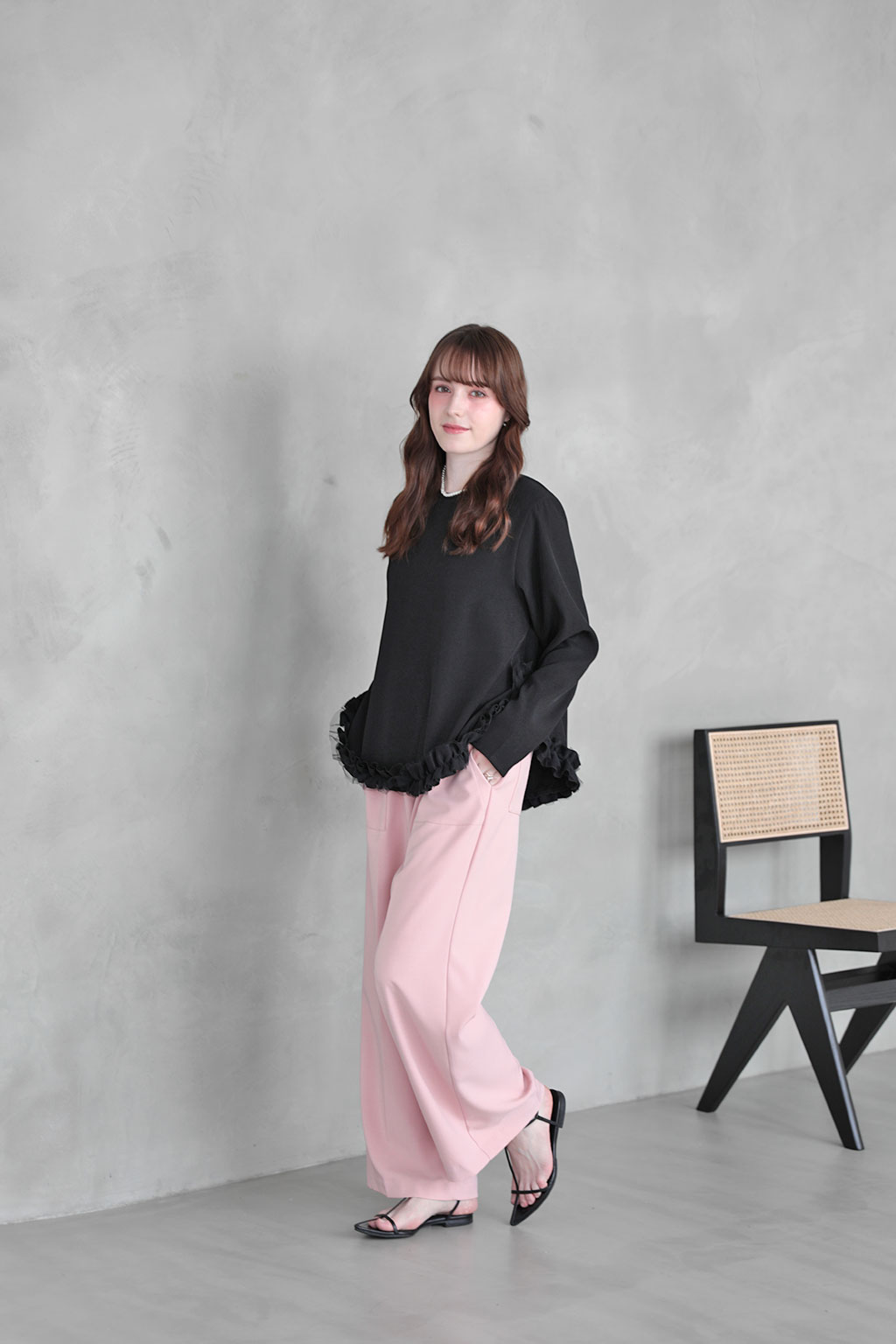 フリルチュール Aラインブラウス(aj051)