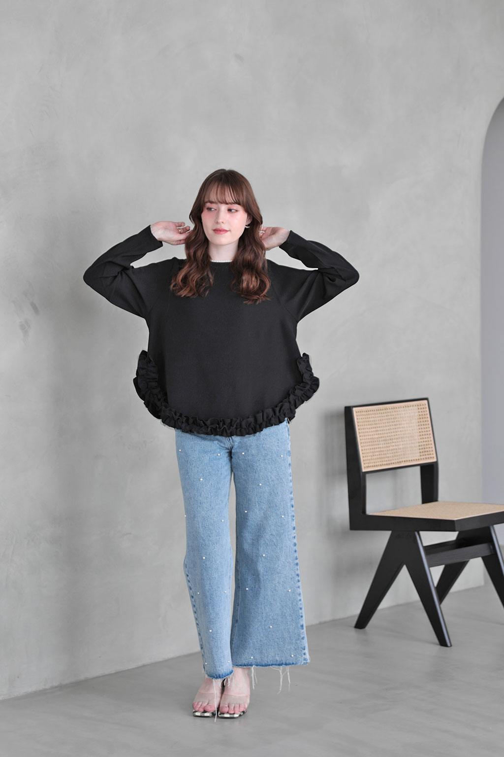 フリルチュール Aラインブラウス(aj051)