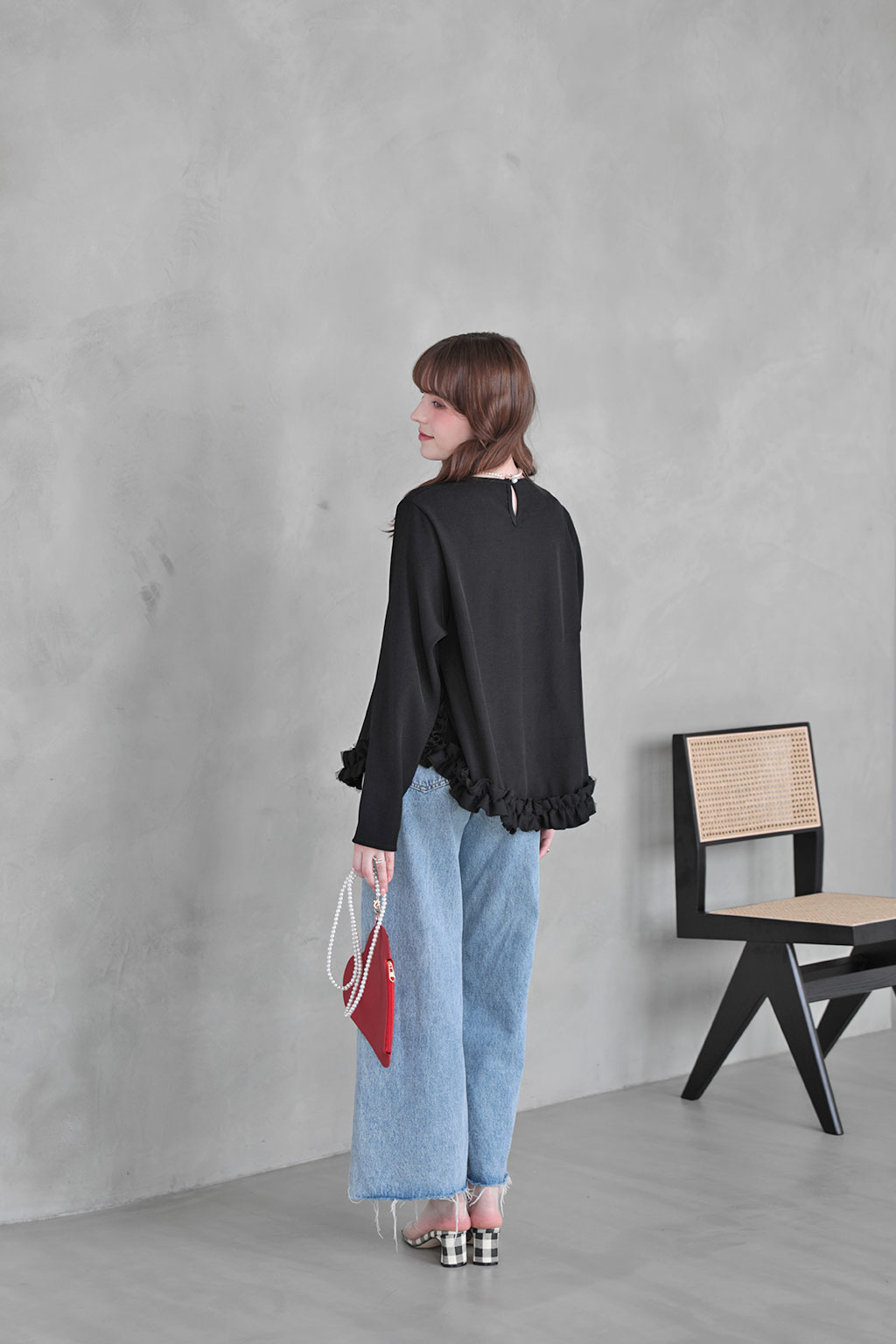 フリルチュール Aラインブラウス(aj051)