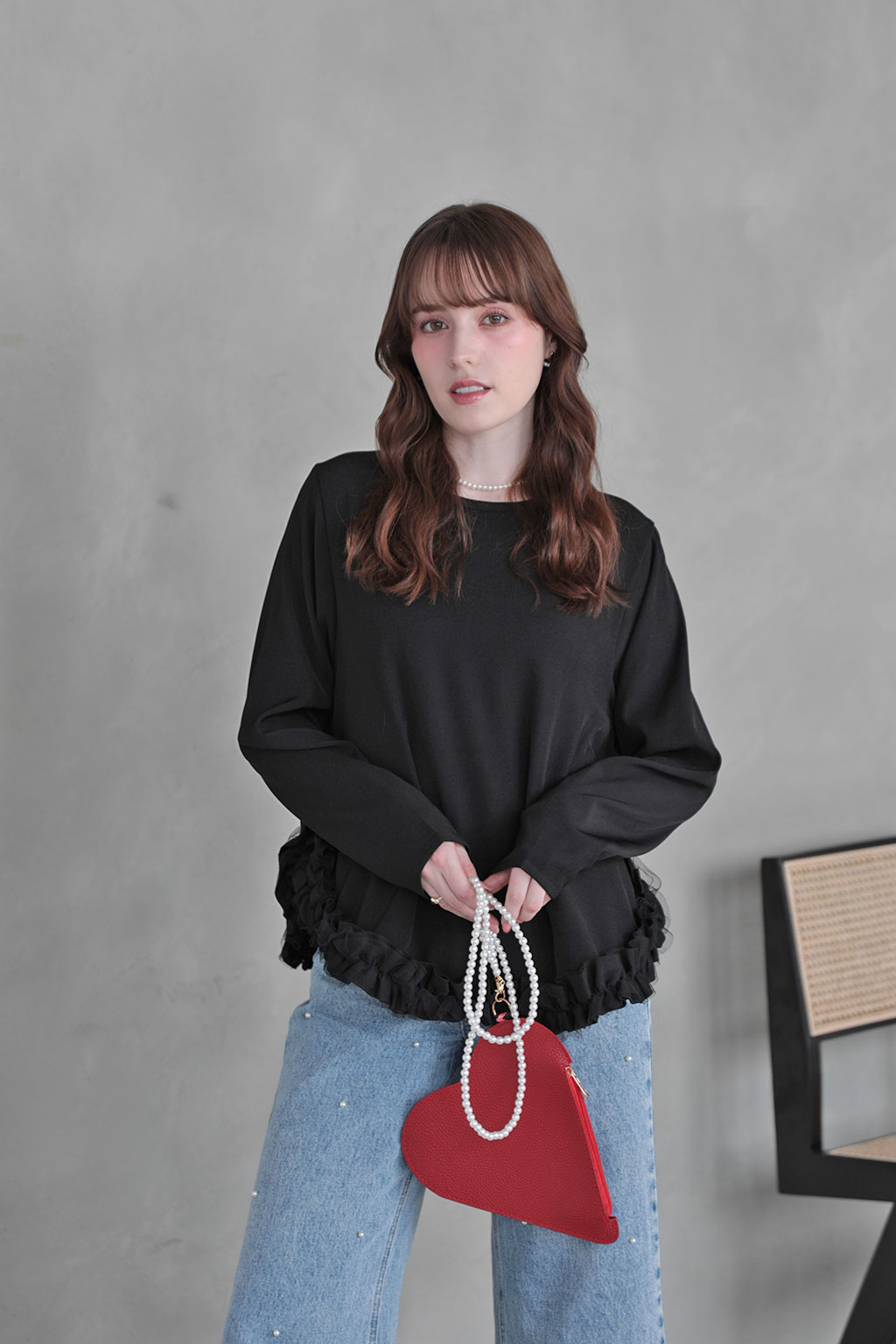 フリルチュール Aラインブラウス(aj051)