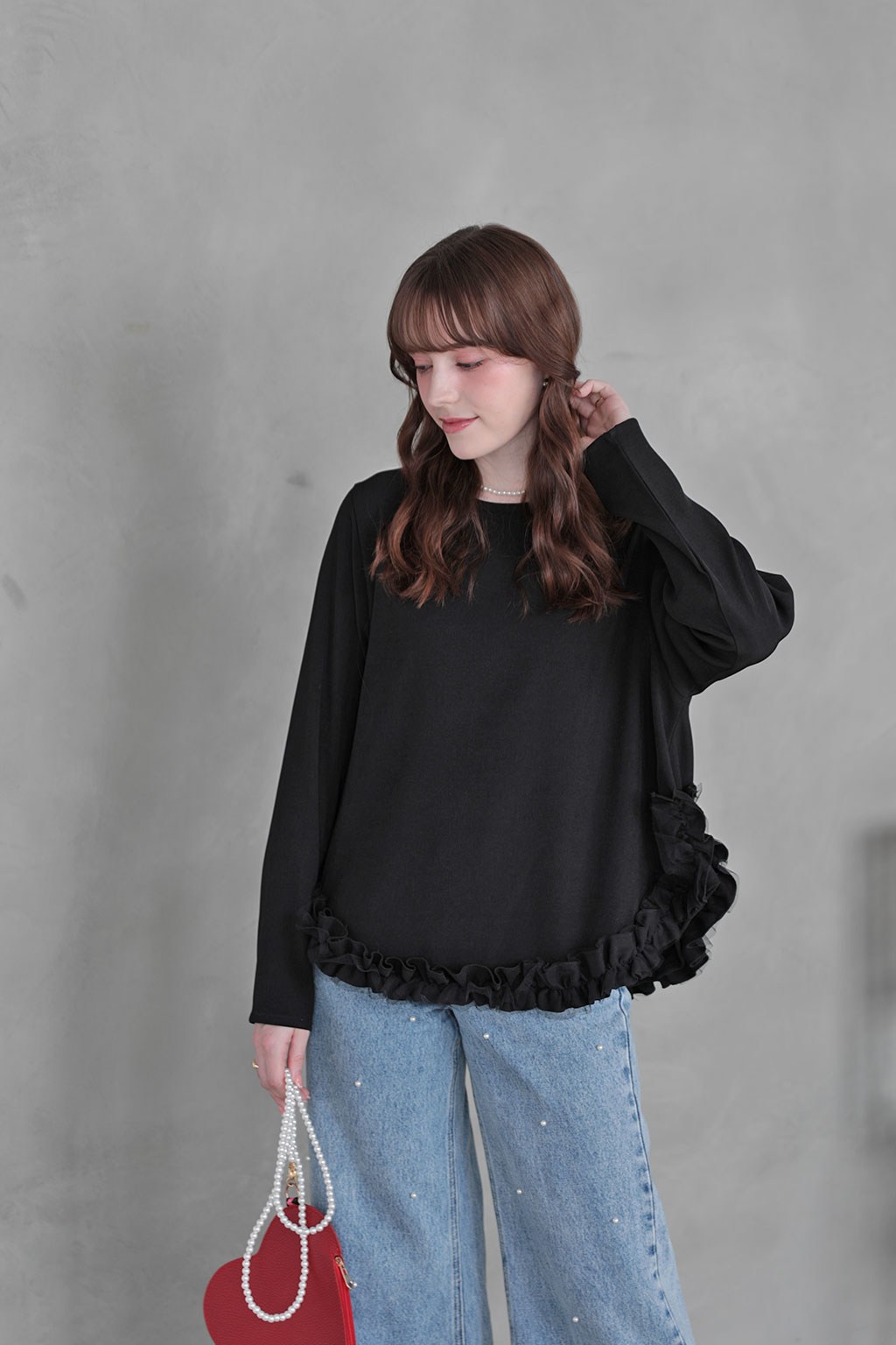 フリルチュール Aラインブラウス(aj051)