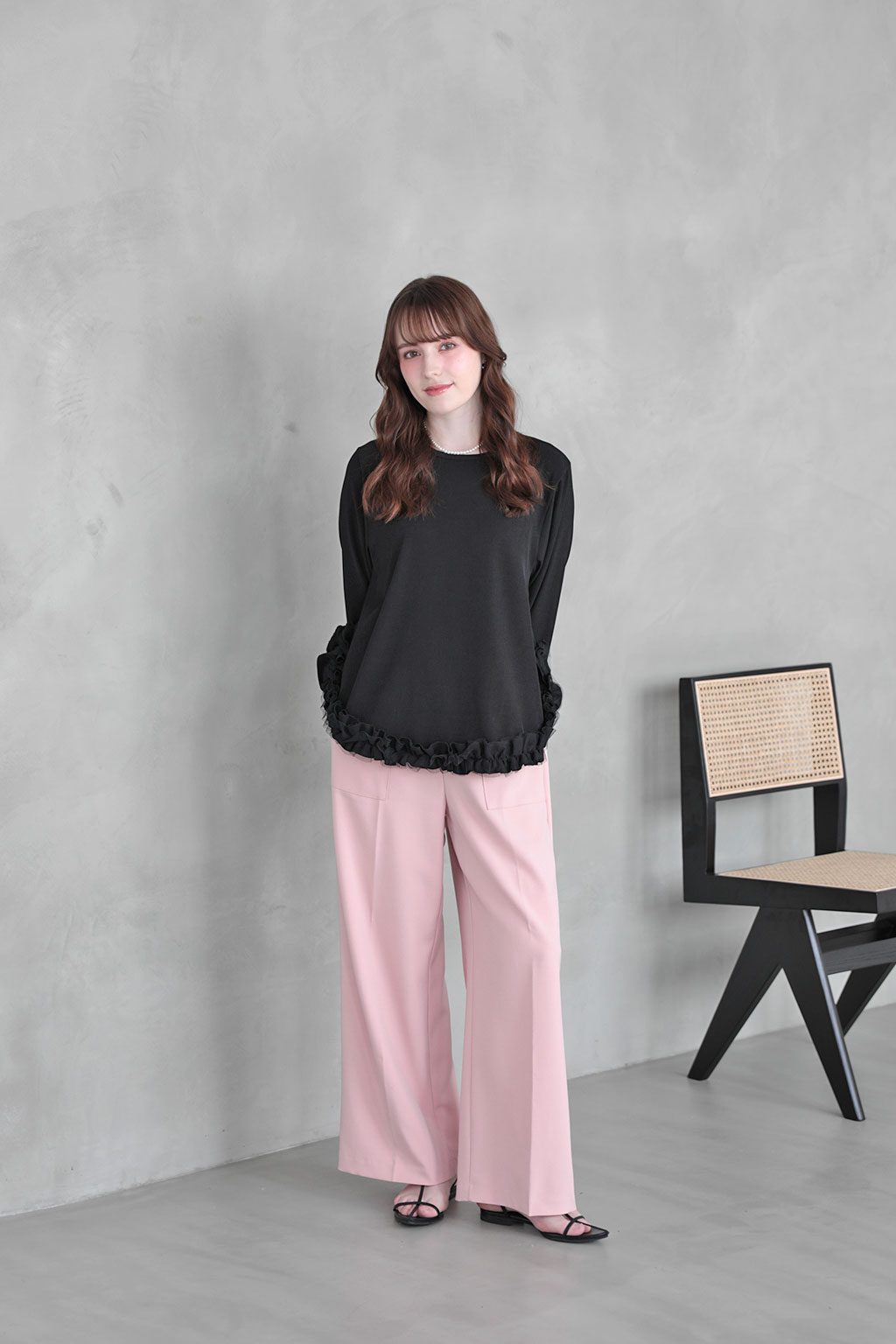 フリルチュール Aラインブラウス(aj051)