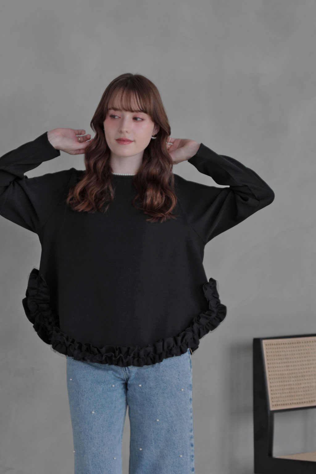 フリルチュール Aラインブラウス(aj051)