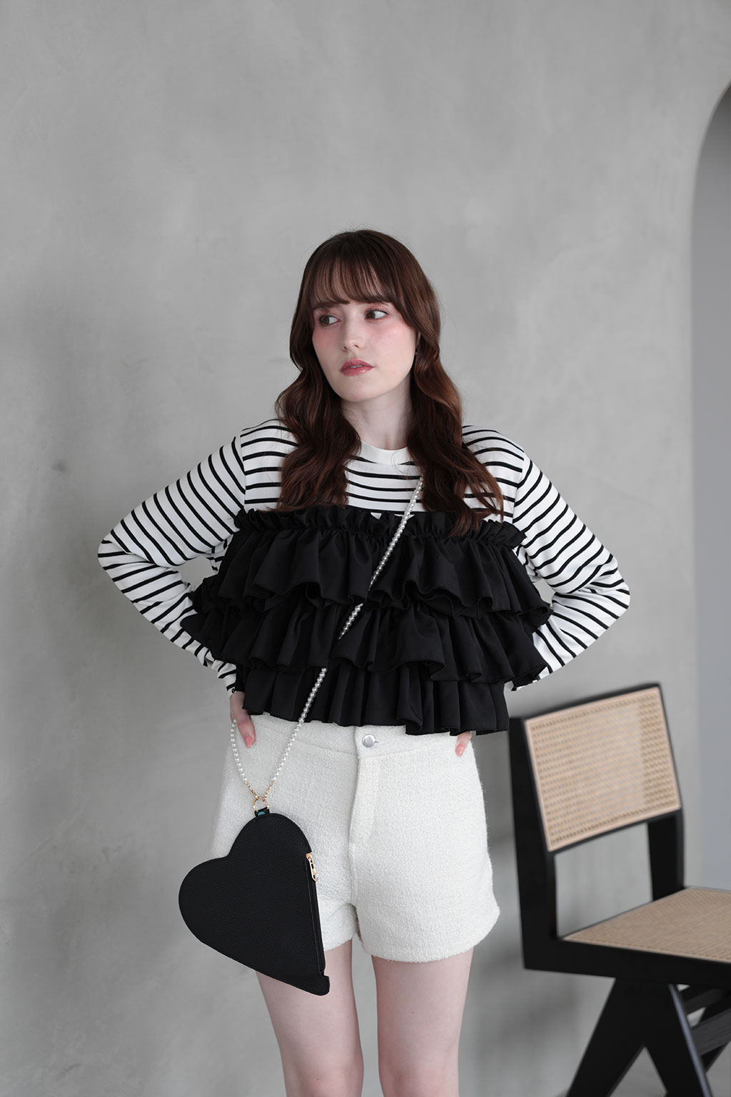 ブーケフリル ボーダーTシャツ(im005)