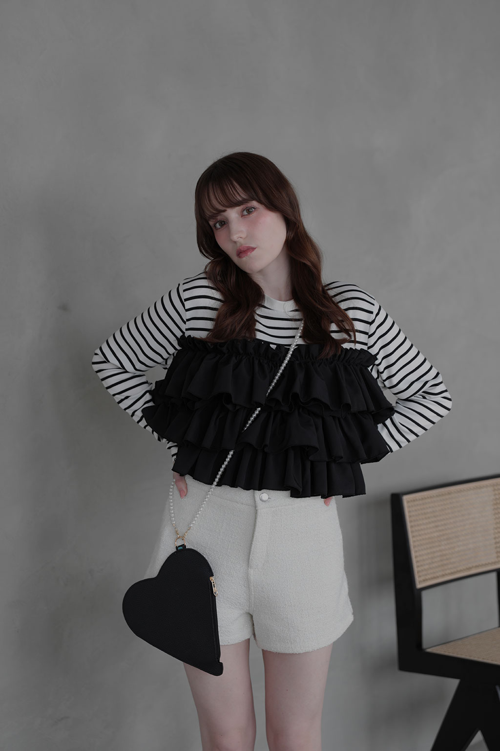 ブーケフリル ボーダーTシャツ(im005)