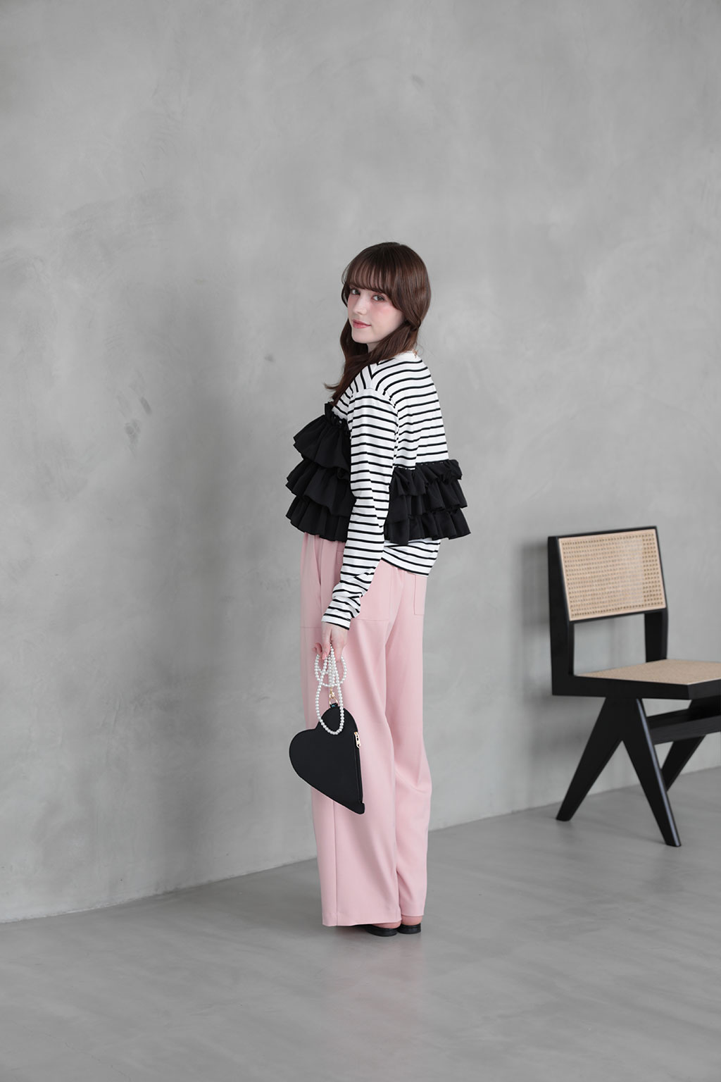 ブーケフリル ボーダーTシャツ(im005)